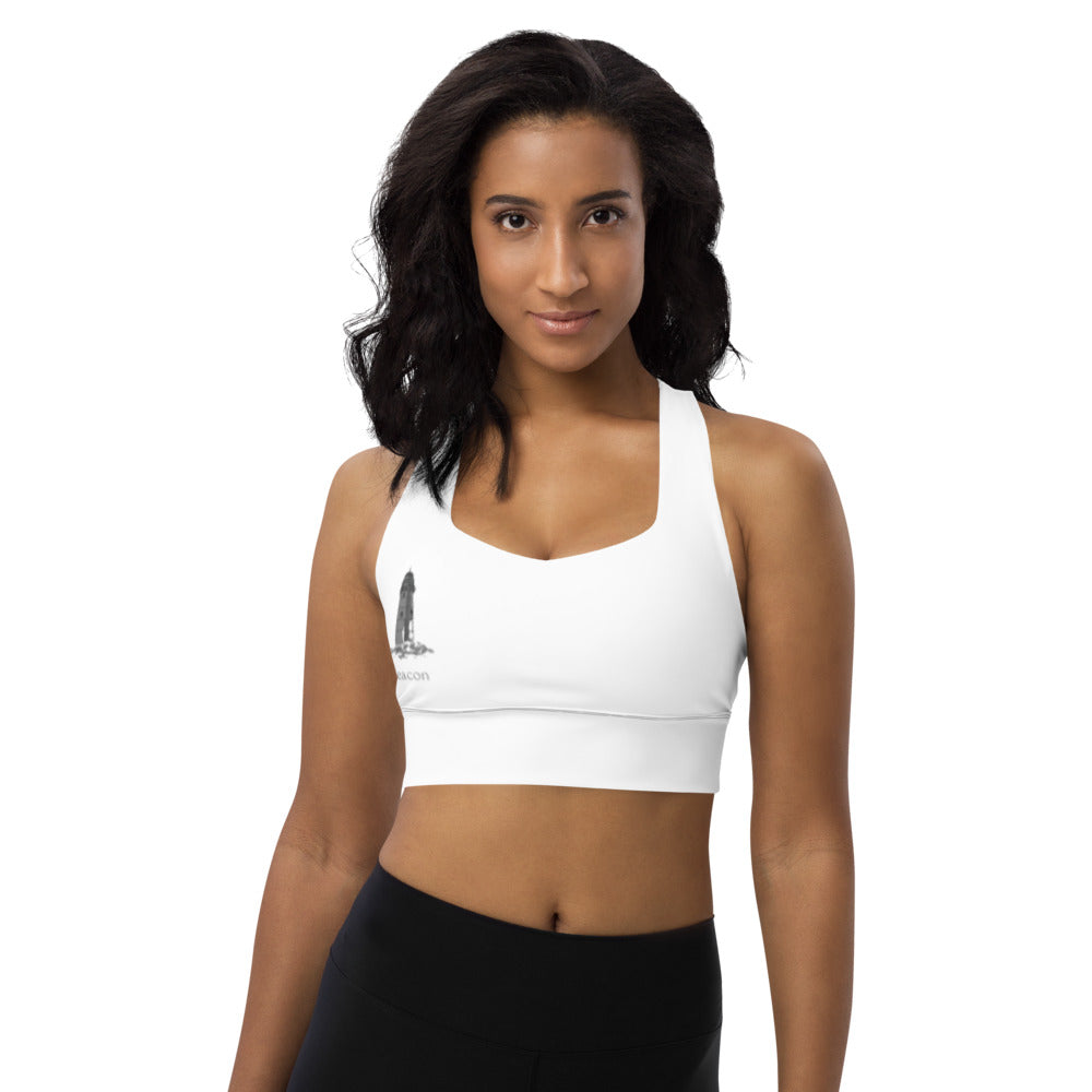 Black Logo Beacon Longline sports bra