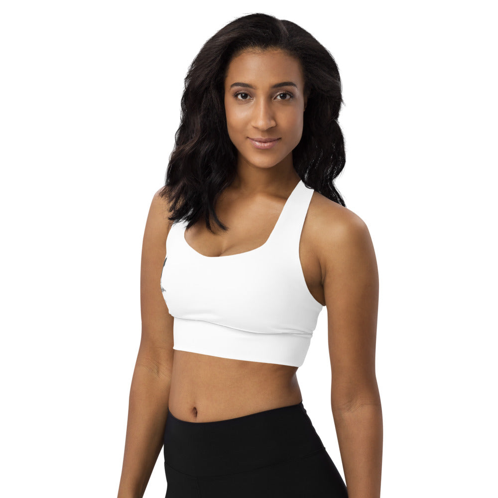 Black Logo Beacon Longline sports bra